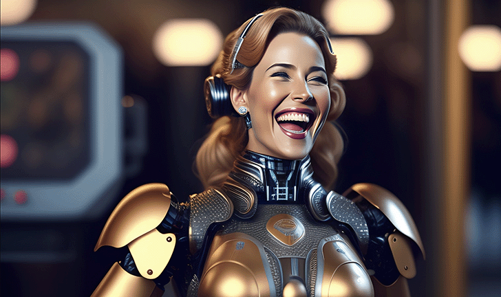 Cyborg laughing