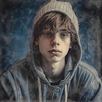 Chalk drawing of boy Chalk drawing of boy