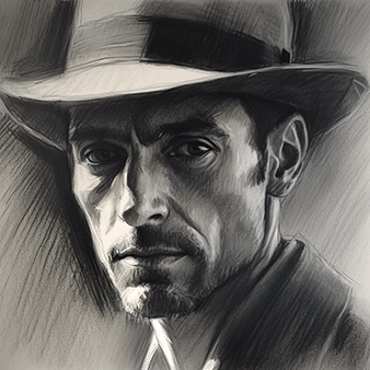 Charcoal sketch of man Charcoal sketch of man