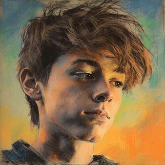 oil pastel of boy oil pastel of boy
